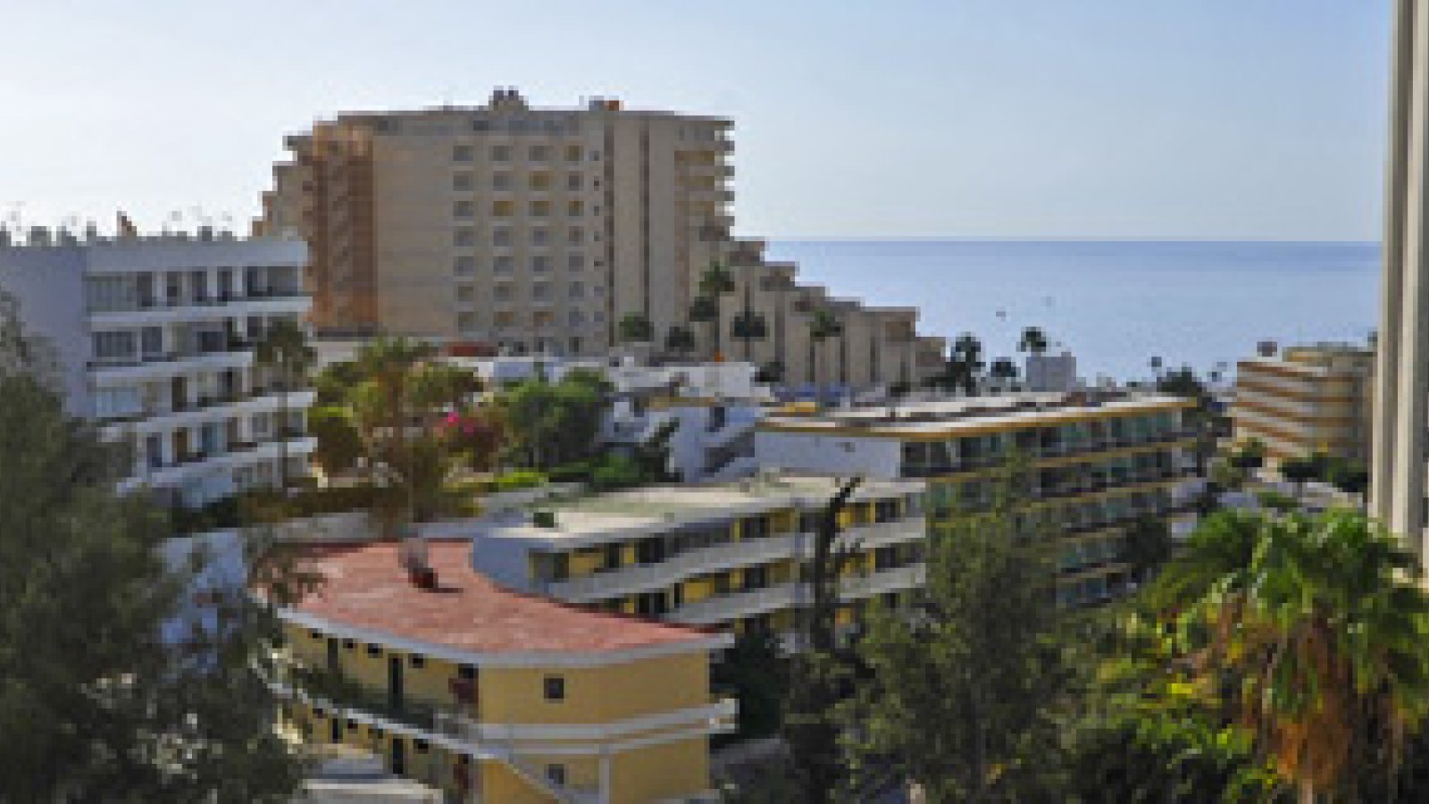 Balkon Blick vom Dorotea Appartement auf Playa del Ingles und das Meer