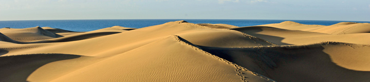 Aussichtspunkt über die Dünen von Maspalomas auf Gran Canaria vom Hotel Riu Palace in Playa del Ingles