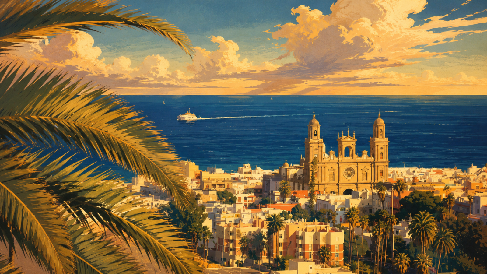 Blick auf die Altstadt von Las Palmas mit Kathedrale Santa Ana